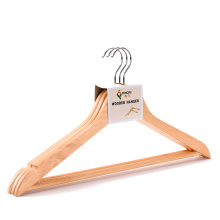 wholesale cheap natural wooden clothes hangers stand,hanger with metal hook